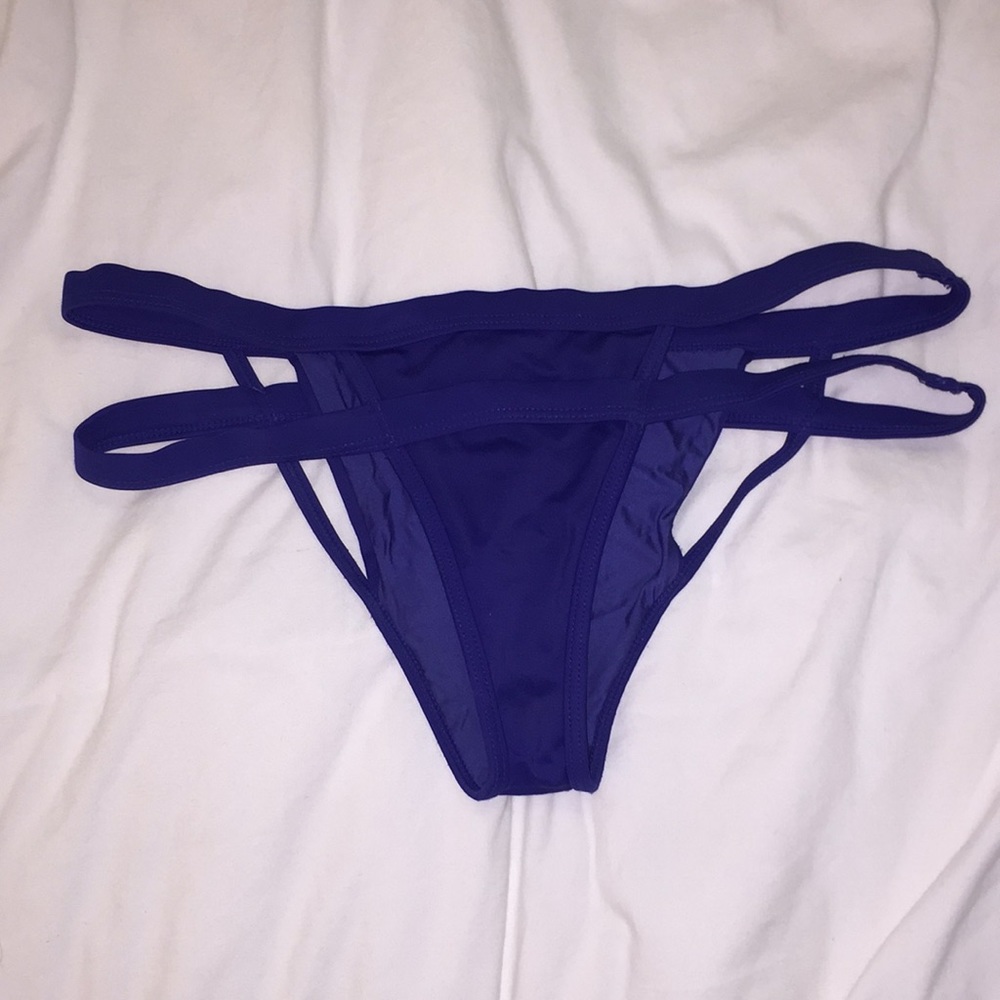 Nasty Gal Royal Blue Strappy Bikini Bottoms, S